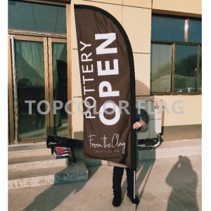 Outdoor Printed Promotional Business Advertising Feather Beach Flag